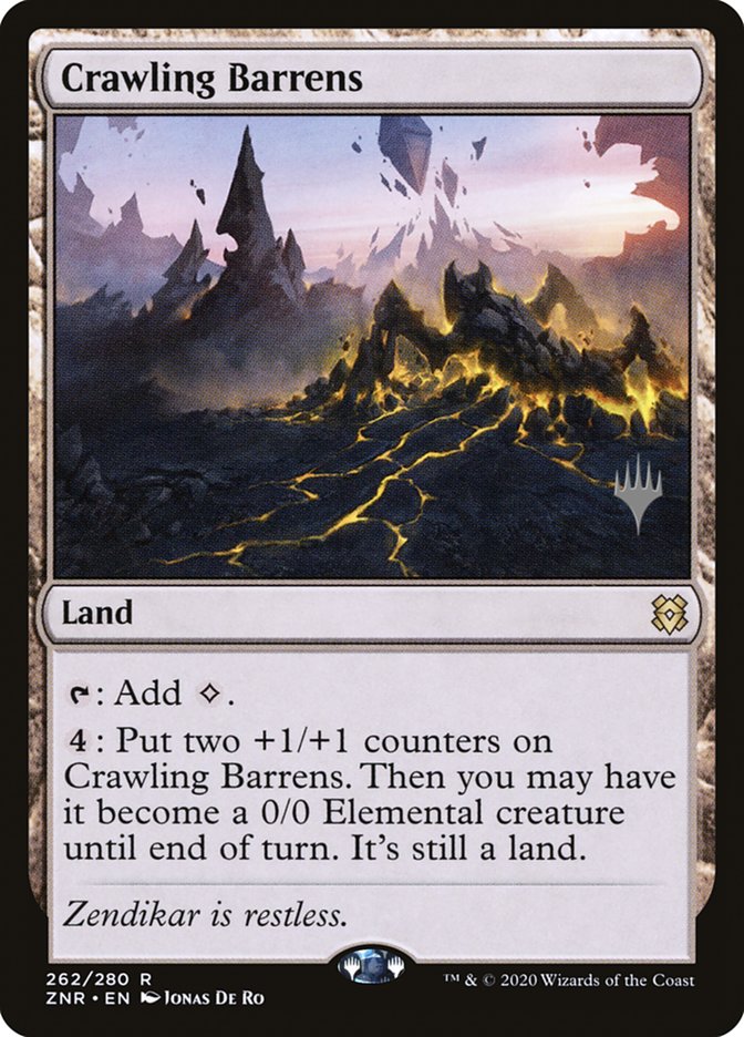 Crawling Barrens (Promo Pack) [Zendikar Rising Promos] | Exor Games Dartmouth