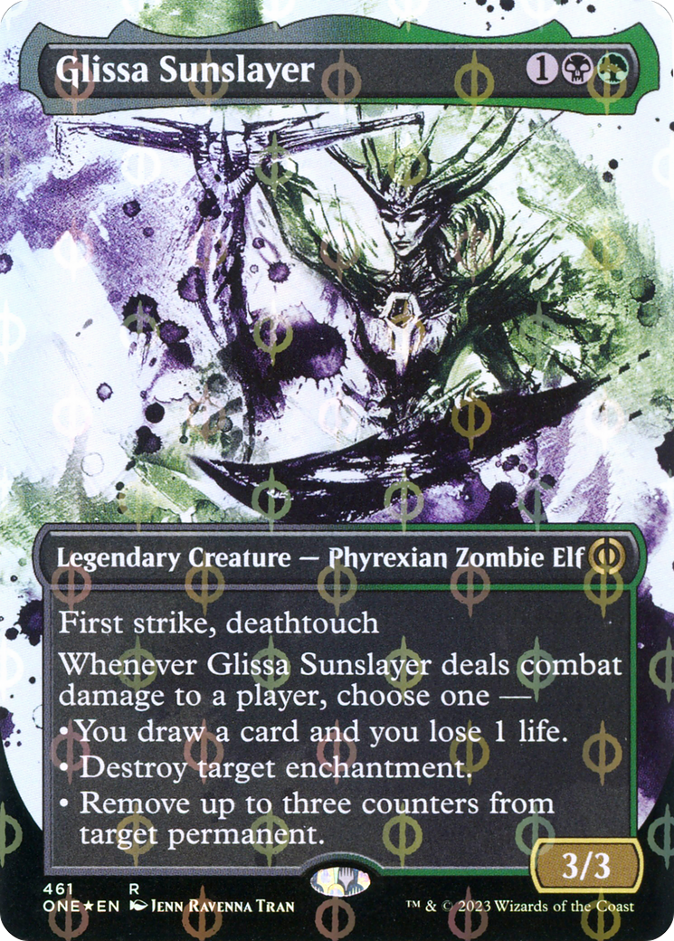 Glissa Sunslayer (Borderless Ichor Step-and-Compleat Foil) [Phyrexia: All Will Be One] | Exor Games Dartmouth