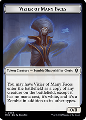 Vizier of Many Faces // Zombie Double-Sided Token [Murders at Karlov Manor Commander Tokens] | Exor Games Dartmouth