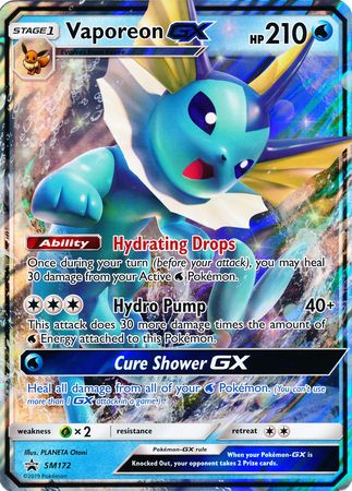 Vaporeon GX (SM172) (Jumbo Card) [Sun & Moon: Black Star Promos] | Exor Games Dartmouth