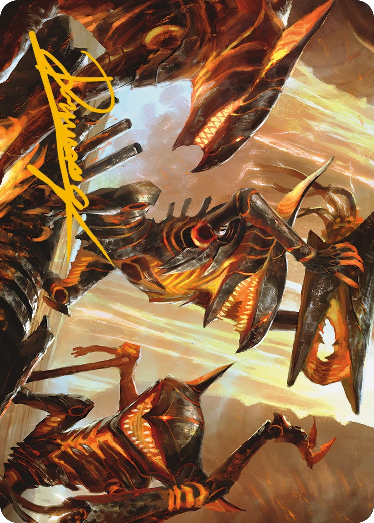 Gleeful Demolition Art Card (Gold-Stamped Signature) [Phyrexia: All Will Be One Art Series] | Exor Games Dartmouth