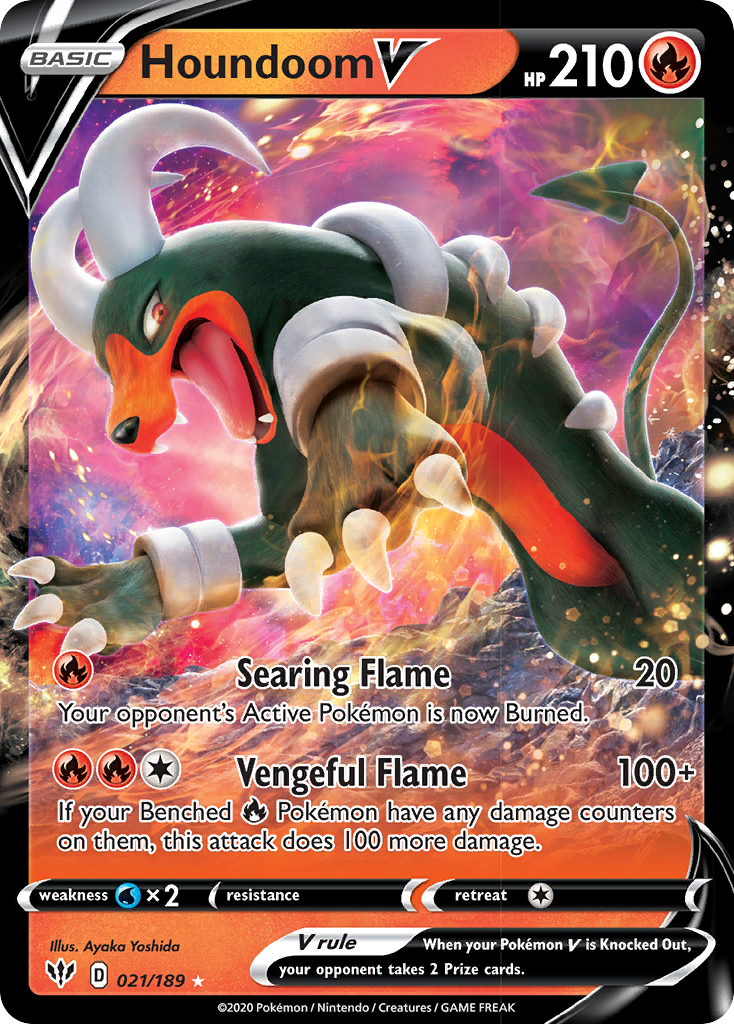 Houndoom V (021/189) [Sword & Shield: Darkness Ablaze] | Exor Games Dartmouth