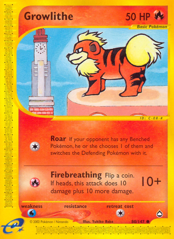 Growlithe (80/147) [Aquapolis] | Exor Games Dartmouth
