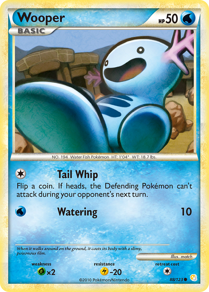 Wooper (88/123) [HeartGold & SoulSilver: Base Set] | Exor Games Dartmouth