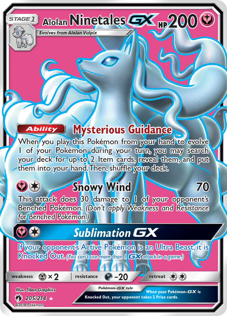 Alolan Ninetales GX (205/214) [Sun & Moon: Lost Thunder] | Exor Games Dartmouth