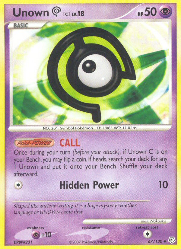 Unown C (67/130) [Diamond & Pearl: Base Set] | Exor Games Dartmouth