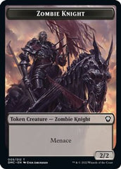 Zombie Knight // Griffin Double-sided Token [Dominaria United Commander Tokens] | Exor Games Dartmouth