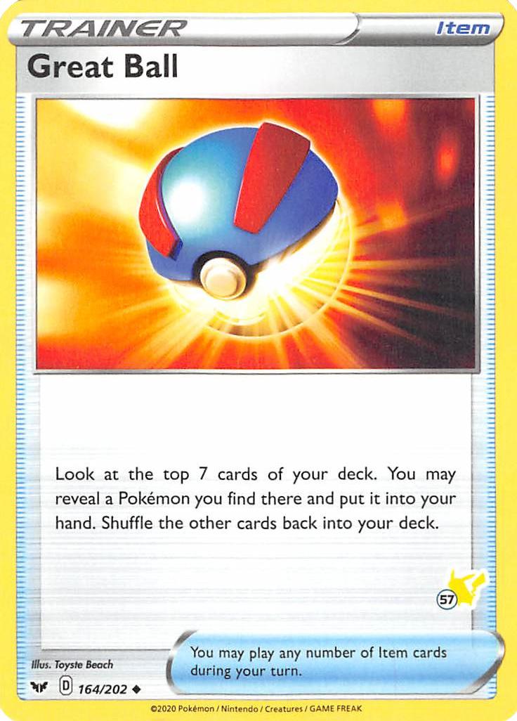 Great Ball (164/202) (Pikachu Stamp #57) [Battle Academy 2022] | Exor Games Dartmouth