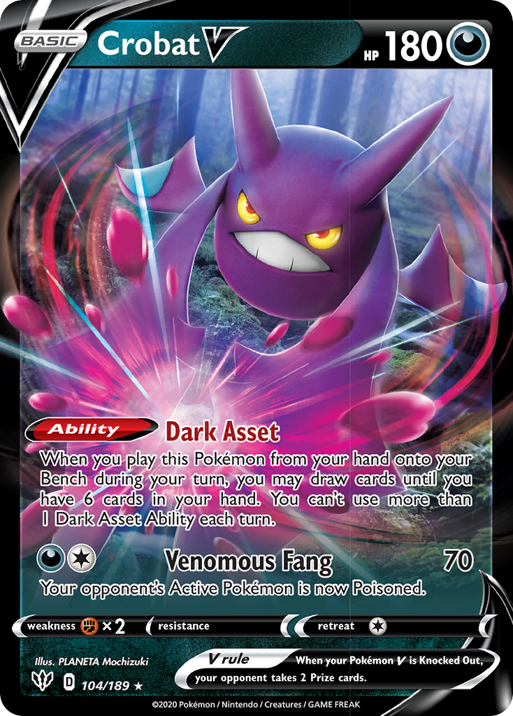 Crobat V (104/189) [Sword & Shield: Darkness Ablaze] | Exor Games Dartmouth