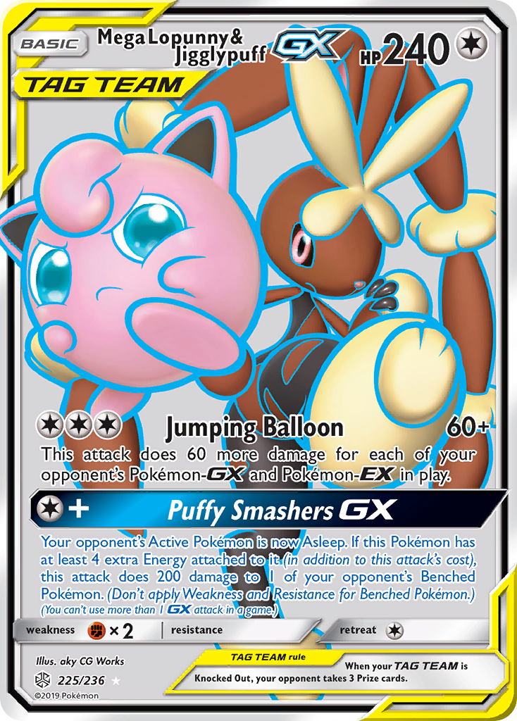 Mega Lopunny & Jigglypuff GX (225/236) [Sun & Moon: Cosmic Eclipse] | Exor Games Dartmouth