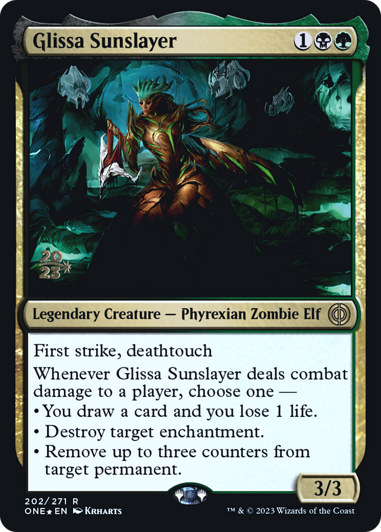 Glissa Sunslayer [Phyrexia: All Will Be One Prerelease Promos] | Exor Games Dartmouth