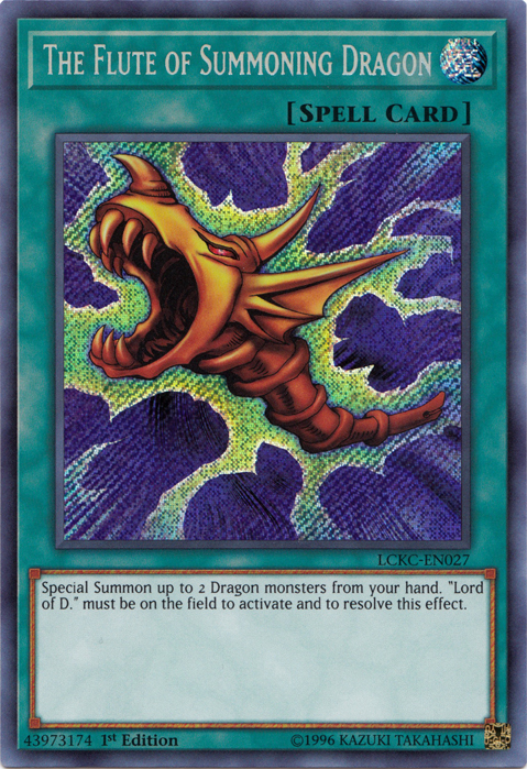 The Flute of Summoning Dragon [LCKC-EN027] Secret Rare | Exor Games Dartmouth