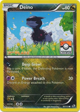 Deino (97/113) (League Promo 3rd Place) [Black & White: Legendary Treasures] | Exor Games Dartmouth