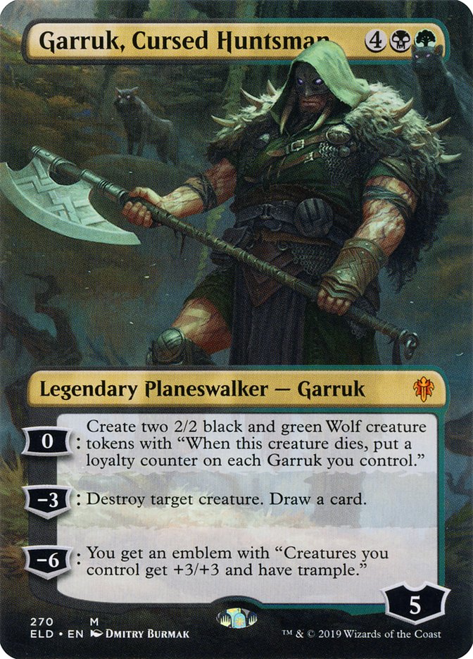 Garruk, Cursed Huntsman (Borderless) [Throne of Eldraine] | Exor Games Dartmouth