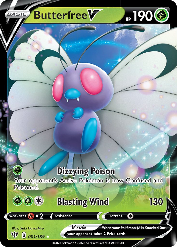 Butterfree V (001/189) [Sword & Shield: Darkness Ablaze] | Exor Games Dartmouth