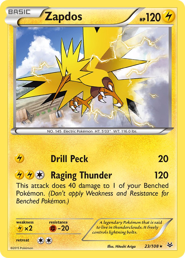 Zapdos(23/108) (Theme Deck Exclusive) [XY: Roaring Skies] | Exor Games Dartmouth