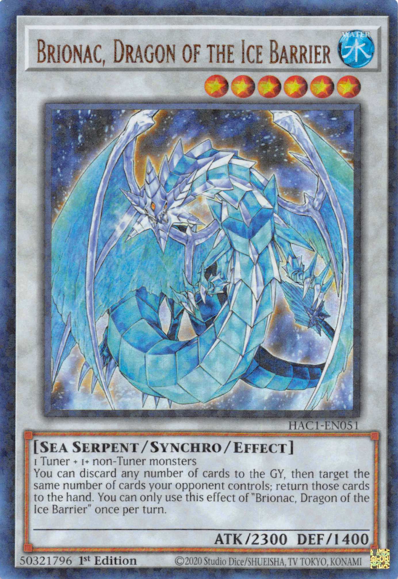 Brionac, Dragon of the Ice Barrier (Duel Terminal) [HAC1-EN051] Parallel Rare | Exor Games Dartmouth