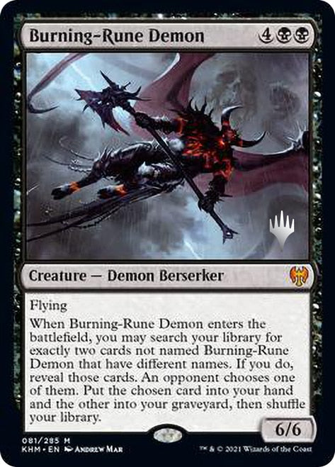 Burning-Rune Demon [Kaldheim Promo Pack] | Exor Games Dartmouth