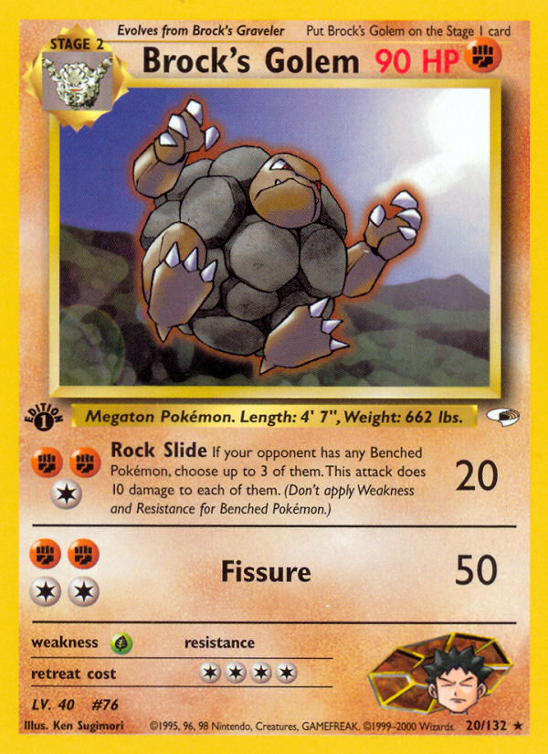 Brock's Golem (20/132) [Gym Heroes 1st Edition] | Exor Games Dartmouth