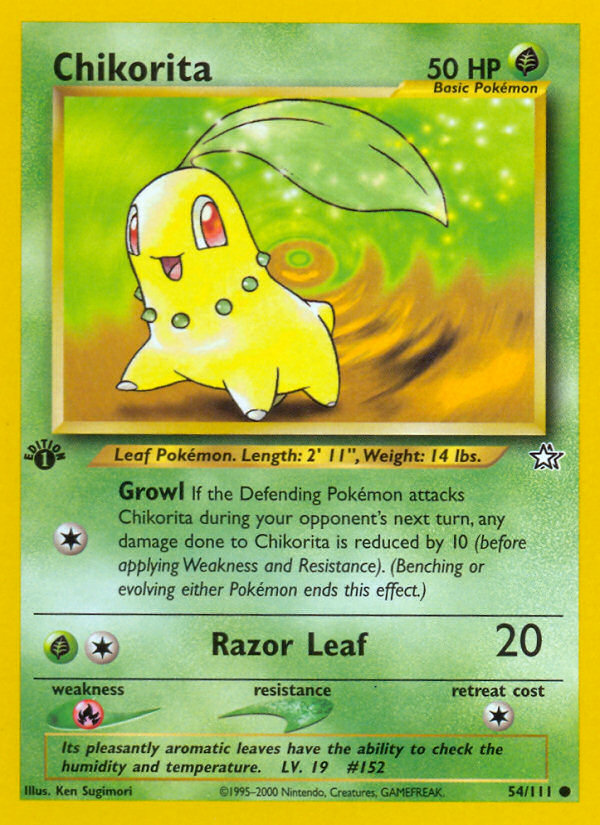 Chikorita (54/111) [Neo Genesis 1st Edition] | Exor Games Dartmouth