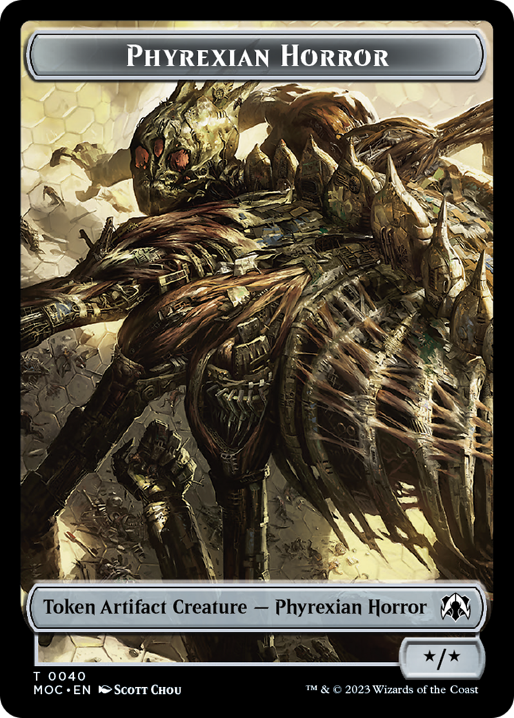 Phyrexian Golem // Phyrexian Horror Double-Sided Token [March of the Machine Commander Tokens] | Exor Games Dartmouth