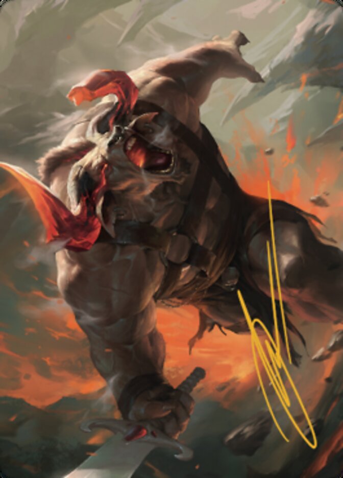 Furious Bellow Art Card (Gold-Stamped Signature) [Dominaria United Art Series] | Exor Games Dartmouth