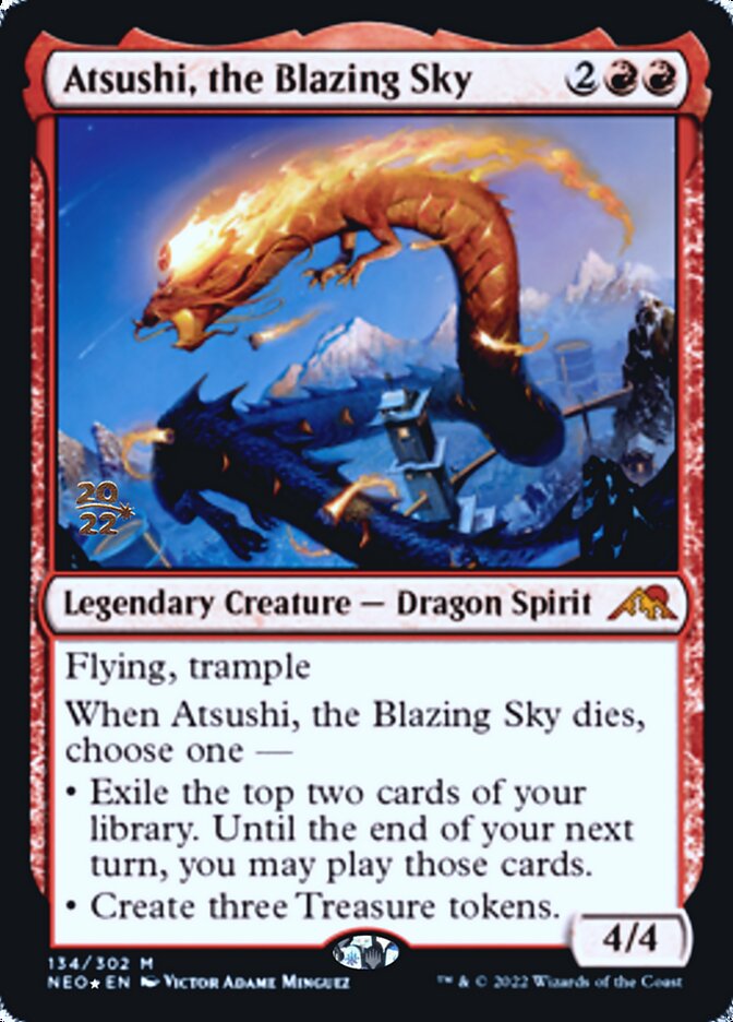 Atsushi, the Blazing Sky [Kamigawa: Neon Dynasty Prerelease Promos] | Exor Games Dartmouth