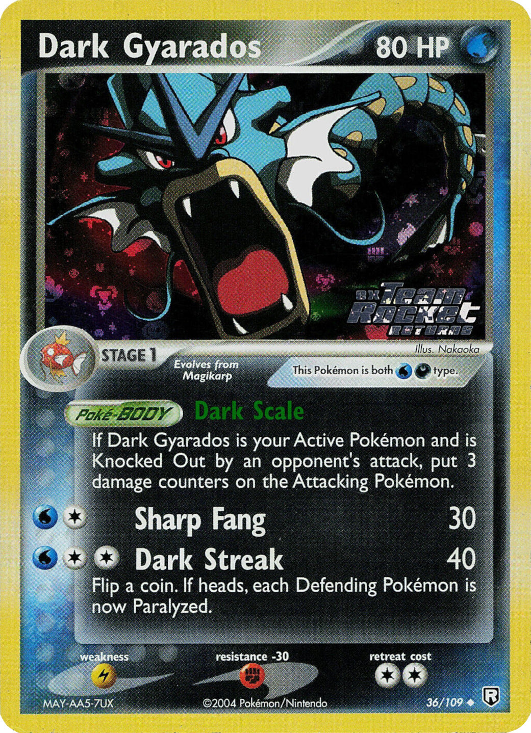 Dark Gyarados (36/109) (Stamped) [EX: Team Rocket Returns] | Exor Games Dartmouth