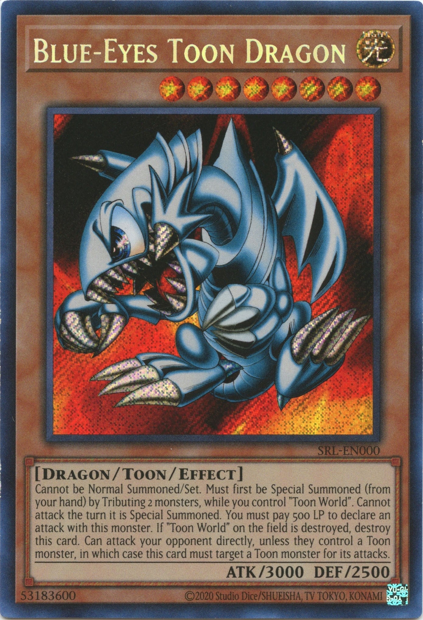 Blue-Eyes Toon Dragon (25th Anniversary) [SRL-EN000] Secret Rare | Exor Games Dartmouth