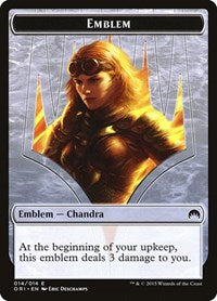 Chandra, Roaring Flame Emblem [Magic Origins Tokens] | Exor Games Dartmouth