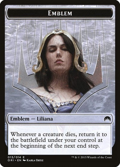 Liliana, Defiant Necromancer Emblem [Magic Origins Tokens] | Exor Games Dartmouth