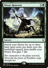 Nissa's Renewal [Battle for Zendikar Promos] | Exor Games Dartmouth