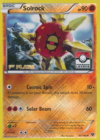 Solrock (64/146) (1st Place League Challenge Promo) [XY: Base Set] | Exor Games Dartmouth