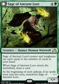 Sage of Ancient Lore // Werewolf of Ancient Hunger [Shadows over Innistrad] | Exor Games Dartmouth