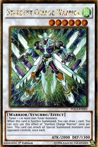 Stardust Charge Warrior [PGL3-EN005] Gold Secret Rare | Exor Games Dartmouth