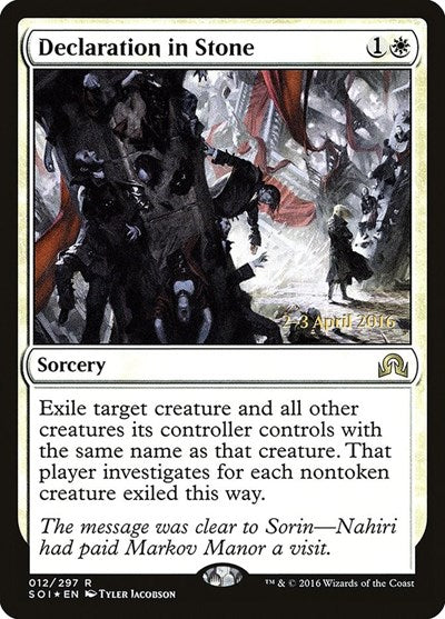 Declaration in Stone [Shadows over Innistrad Promos] | Exor Games Dartmouth