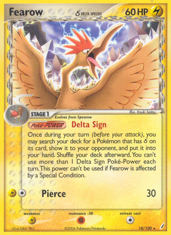 Fearow (18/100) (Delta Species) [EX: Crystal Guardians] | Exor Games Dartmouth