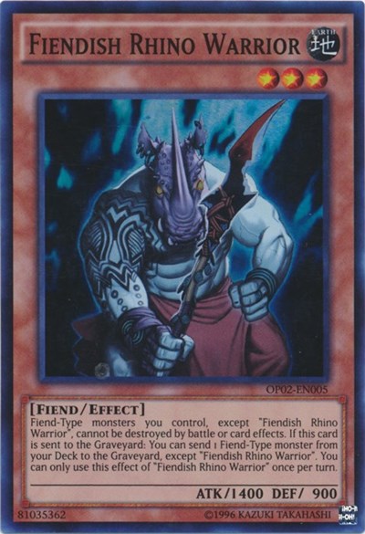 Fiendish Rhino Warrior [OP02-EN005] Super Rare | Exor Games Dartmouth