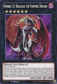 Number 24: Dragulas the Vampiric Dragon [DRL3-EN022] Secret Rare | Exor Games Dartmouth