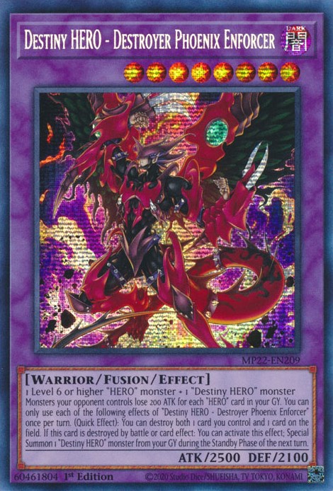 Destiny HERO - Destroyer Phoenix Enforcer [MP22-EN209] Prismatic Secret Rare | Exor Games Dartmouth