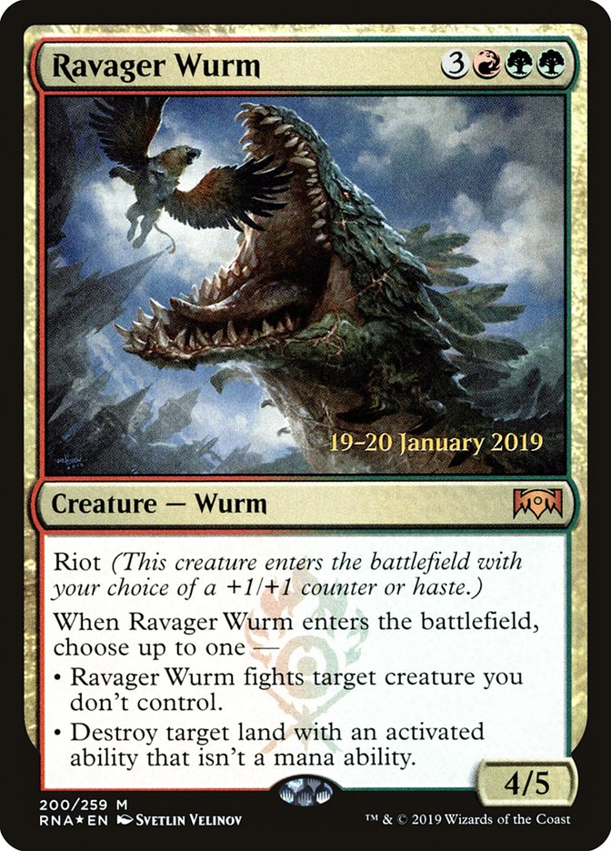 Ravager Wurm [Ravnica Allegiance Prerelease Promos] | Exor Games Dartmouth