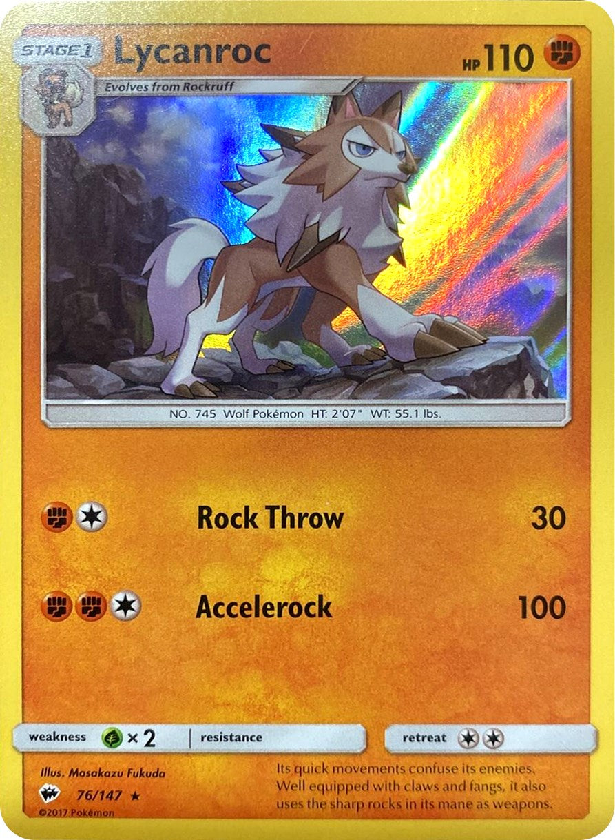 Lycanroc (76/147) (Water Web Holo) [Sun & Moon: Burning Shadows] | Exor Games Dartmouth