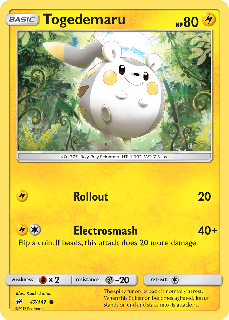 Togedemaru (47/147) [Sun & Moon: Burning Shadows] | Exor Games Dartmouth