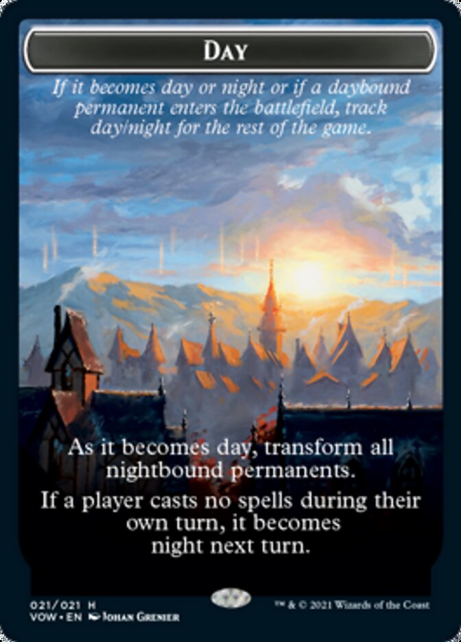 Day // Night Double-sided Token [Innistrad: Crimson Vow Tokens] | Exor Games Dartmouth