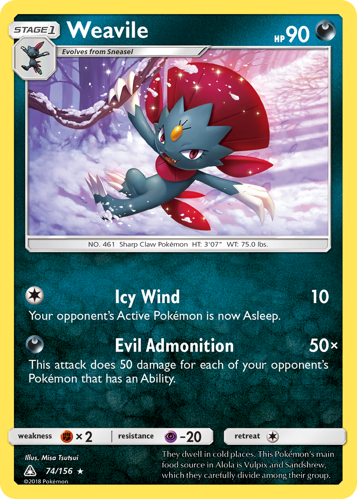 Weavile (74/156) [Sun & Moon: Ultra Prism] | Exor Games Dartmouth