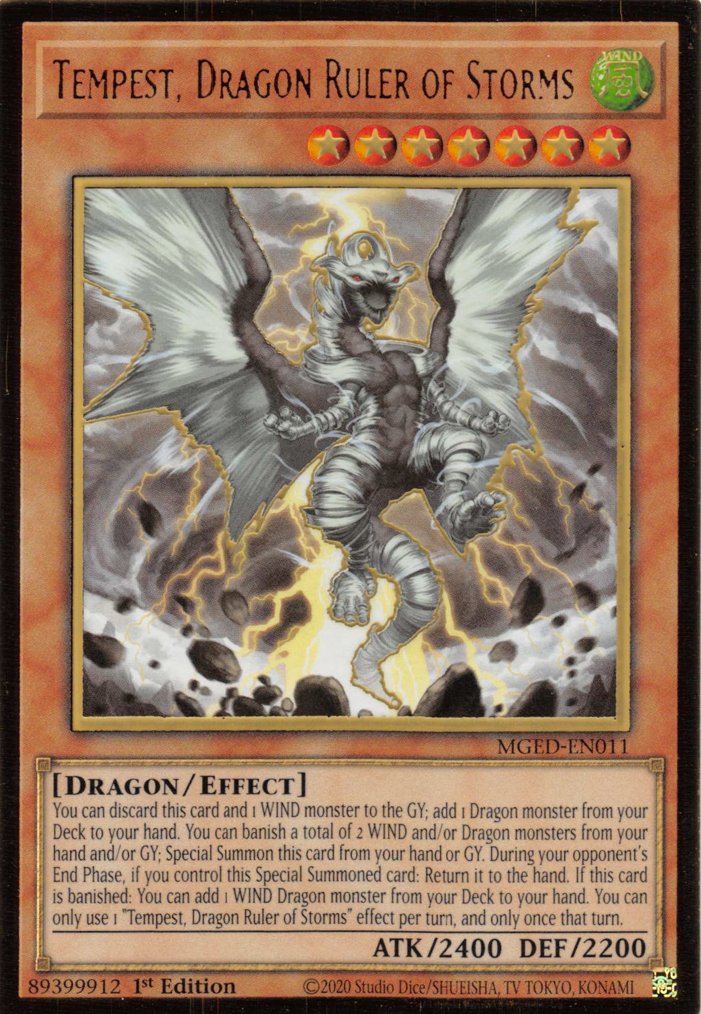 Tempest, Dragon Ruler of Storms [MGED-EN011] Gold Rare | Exor Games Dartmouth