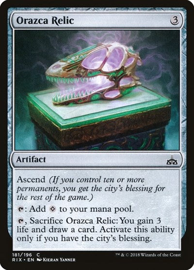 Orazca Relic [Rivals of Ixalan] | Exor Games Dartmouth