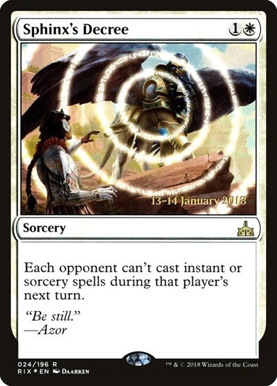 Sphinx's Decree [Rivals of Ixalan Promos] | Exor Games Dartmouth