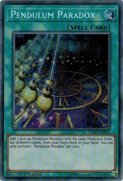 Pendulum Paradox [EXFO-EN061] Secret Rare | Exor Games Dartmouth