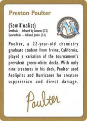 1996 Preston Poulter Biography Card [World Championship Decks] | Exor Games Dartmouth